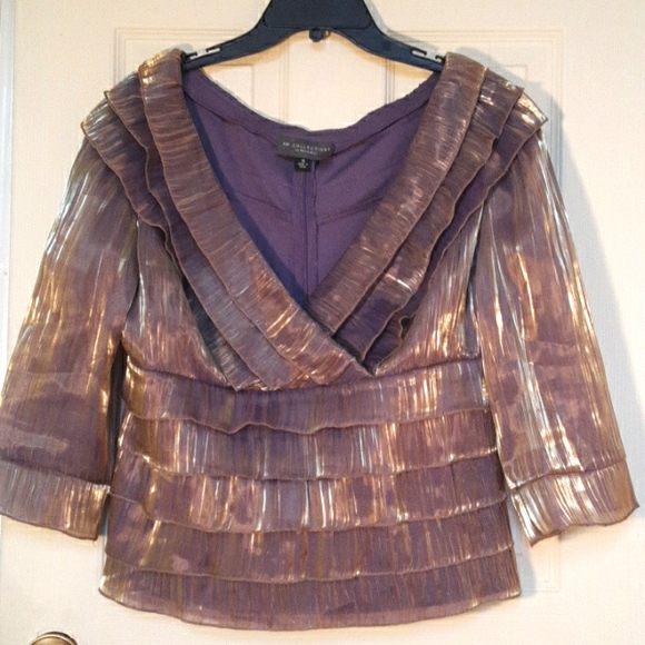 km collection by milla bell Tops - KM Collections by Milla Bell, size 16 Blouse/Top, purple/gold